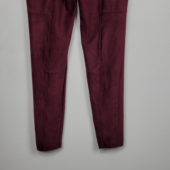 Worthington Maroon Berry Soft Brushed Faux Suede Leggings NEW NWT Size S - Picture 9 of 15